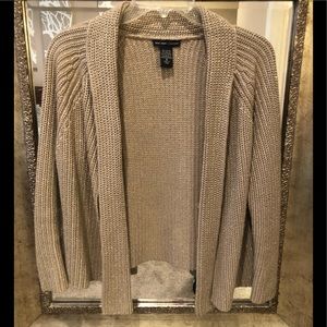 New York & Company Sparkling Gold Sweater Jacket
